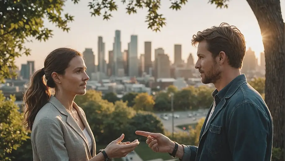 A customer engages in a discussion with a professional on site, exploring holistic health practices while surrounded by natural elements and wellness resources.