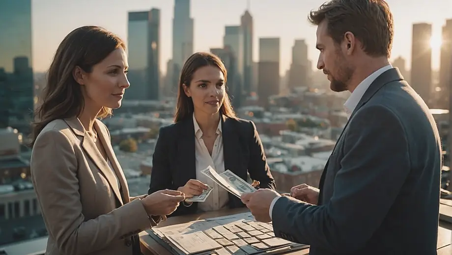 A customer discusses options with a professional on site, exploring cash advance solutions to meet their financial needs.